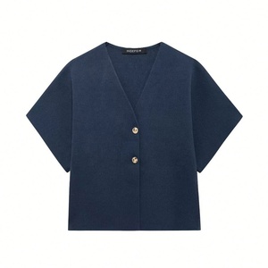 Gilet Sportivo Estivo a Maniche Corte con Scollo a V in Maglia, Stile Europeo e Americano, Vendita all'Ingrosso - Product Image 5