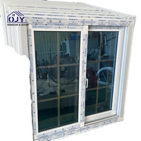 Ventana Corredera Moderna con Apertura Horizontal, Marco de PVC y Acero Plástico Resistente a Huracanes para Uso en Apartamentos