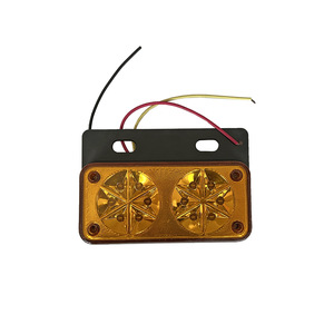 Feu latéral de camion à LED 136x91x22mm 12V 24V Boîtier métallique pour modernisation et mise à niveau Double lentille ambre - Product Image 1