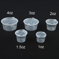 1/1.5/2/3/4 oz novel jetables en plastique à charnières sauce tasse à emporter joint tasse couverture Siamois tasse