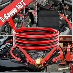 Nulq Booster <b>Cable</b> 4Ga 16Ft Heavy Duty Jump Starter <b>Cables</b> For Passenger Car <b>Battery</b> Dead Rescue - Product Image 3