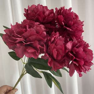 7 đầu hoa mẫu đơn hoa nhân tạo cổ điển hoa mẫu đơn hoa lụa trang trí nhà đám cưới - Product Image 4