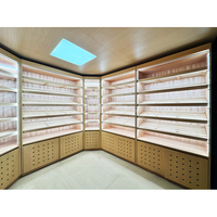Cave à cigares personnalisée Walk in Led Smoke Shop Présentoir à tabac Vitrine à cigares Vitrine murale pour magasin Armoire à cigares