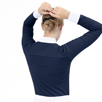 Chemise d'équitation à fermeture éclair invisible RTS, manches longues, séchage rapide, extensible dans quatre directions, pour femmes.
