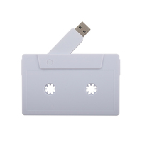 Clé USB personnalisée en forme de cassette avec enregistreur vocal, 1 Go à 32 Go, design cassette, pack mémoire 128 Go dans un coffret cadeau