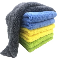 Serviette de polissage et de cirage en microfibre corail 500 GSM 40x40cm sans ourlet, super absorbante, anti-rayures, séchage rapide, pour le detailing automobile