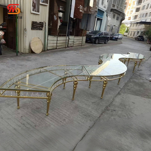 Table de banquet de mariage personnalisée lisse événements hôteliers grande table ronde à double vitrage en verre transparent pour 10 personnes - Product Image 3