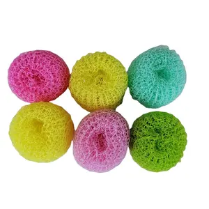 ลูกบอลทำความสะอาดเส้นใยโพลีเอสเตอร์สีสันสดใส,ลูกบอลทำความสะอาดนาโนแบบนำกลับมาใช้ใหม่ใช้ทำความสะอาดห้องครัวในครัวเรือน