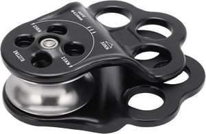 Équipement d'escalade d'arbre, poulie d'escalade à trois trous, poulie simple en aluminium haute résistance, escalade décontractée en plein air - Product Image 4