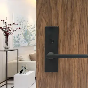 Serrure de porte en bois moderne pour chambre intérieure, poignées de porte manuelles, serrure de porte de salle de bain résidentiel