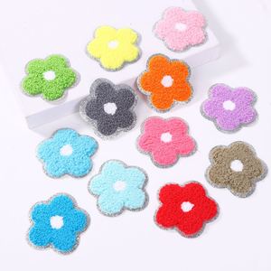 Factory Sell Low MOQ 5.2cm <b>Iron</b> on Sliver Edge Flower Chenille Patch for Garment Cat Patches - Product Image 1