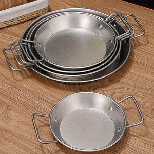 Sartenes planas de acero inoxidable 304 Retro, plato de mariscos con 2 orejas, bandejas para patatas fritas, cocina, barbacoa, ánfora, cacerola para aperitivos - Product Image 1