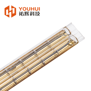 THG101296 트윈 튜브 석영 히터 할로겐 램프 230V 1500W 파이프 확장 기계 용 골드 코팅 적외선 램프 - Product Image 5