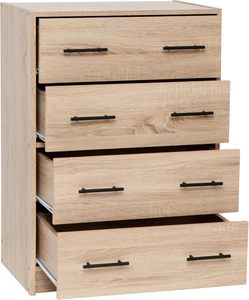 Mueble <span class=keywords><strong>de</strong></span> almacenamiento con 4 cajones, cómoda, roble Sonoma claro - Product Image 4