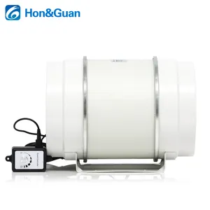 4inch Hon&Guan high efficiency silent hydroponic exhaust mixed flow pwm inline duct centrifugal ec fan