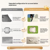 Tente de camping extérieure 2-en-1 sans configuration requise, abri portable à deux chambres offrant une protection contre le soleil et la pluie, toutes saisons