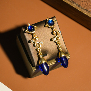 Di fascia alta in lega ZOAO G1090 Klein Blue vite Micro inserto lungo ciondolo collana donna 2025 nuovi gioielli retrò all'ingrosso - Product Image 4
