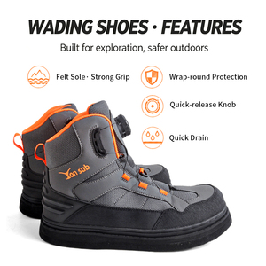 Bottes de pêche YONSUB respirantes, chaussures aquatiques à laçage rapide, semelle en caoutchouc antidérapante, pour la pêche à la mouche et la randonnée pour hommes - Product Image 5