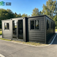 Rumah Prefabrikasi Kontainer Baja Ekspansi Ukuran Khusus 20Ft 40Ft 30Ft, Villa 2-5 Kamar Tidur Mewah Portabel Panel Sandwich
