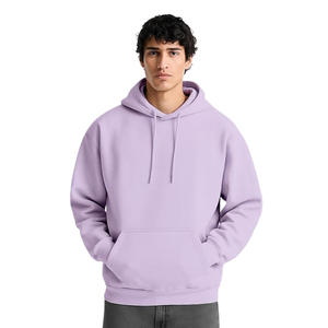 Men's Plain Hoodie <b>Thick</b> <b>Fleece</b> Pullover with Kangaroo Pocket Custom Color OEM Manufacturer - Product Image 1