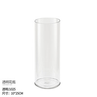 Vase à fleurs de table en plastique, design classique, portable, à bouche large, tube droit épaissi, pour la rentrée scolaire