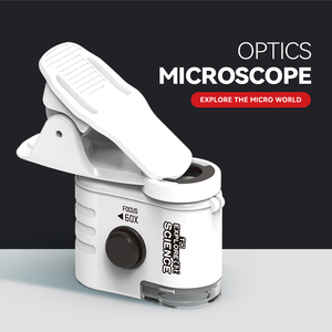 어린이 학생용 60x 미니 포켓 손 현미경 휴대용 LED 조명 과학 교육용 광학 현미경 - Product Image 4