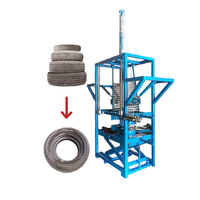 Presse à pneus triple pour un emballage efficace des pneus et un chargement accru, moteur hydraulique 5 kW, diamètre max. du pneu 95 cm