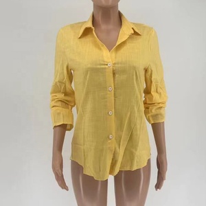 Plus Szie camicie <span class=keywords><strong>di</strong></span> <span class=keywords><strong>lino</strong></span> da <span class=keywords><strong>donna</strong></span> con stampa floreale Roll up camicette da ufficio oversize Business Casual top <span class=keywords><strong>camicia</strong></span> in popeline - Product Image 5