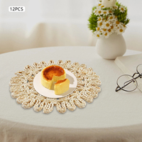Napperons ronds tissés en écorce de maïs naturelle, style bohème et rustique, pour table à manger, maison et mariage