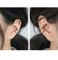 Boucles d'oreilles manchette ouvertes minimalistes à double ligne en argent sterling 925 plaqué rhodium et or 18 carats avec zircon pour femme, cadeau de fête
