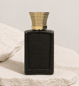 Exquisite Glass Embossed Leather Design Golden Round Spray Cap 30ml 50ml 100ml <b>Perfume</b> <b>Bottle</b> For Middle East Europe - Product Image 1