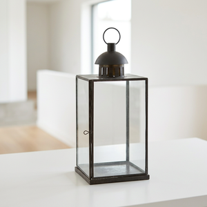 Wholesale <b>Black</b> Metal Framed Toughen Glass Candle <b>Lantern</b> for Home & Weddings Decorations - Product Image 2