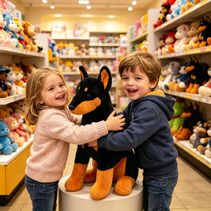Peluche de <span class=keywords><strong>Doberman</strong></span> Personalizado al por Mayor, Ideal para Tiendas de Mascotas, Regalos y Decoración del Hogar |   Cantidad mínima de pedido 500 piezas, Marca personalizable disponible - Product Image 4