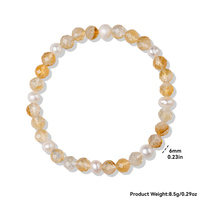 Bracelet en pierres précieuses naturelles Amazonite et Aigue-marine de 6 mm, perles rondes facettées, avec perle d'eau douce