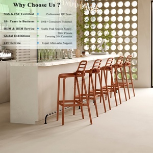 Tabourets de bar en plastique à dossier durable, hauteur comptoir, pour mobilier de bar à domicile – Offre économique - Product Image 1