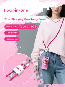 สายชาร์จอเ<span class=keywords><strong>น</strong></span>กประสงค์ 4-in-1 <span class=keywords><strong>ชาร์จ</strong></span>เร็ว 3A 60W แบบถัก สาย <span class=keywords><strong>Type</strong></span>-<span class=keywords><strong>C</strong></span> รองรับทุกการเชื่อมต่อ พร้อมปลอกหุ้ม PVC พกพาสะดวก ใช้เป็<span class=keywords><strong>น</strong></span>พวงกุญแจได้ - Product Image 3