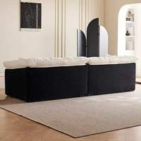 Vakuumkomprimiertes Wohnzimmer-Sofa mit Hochdichteschaumstoff, Französischer Lazy-Style, Cordstoff-Sofa in Schwarz-Weiß Farbblock, Neuheit 2026