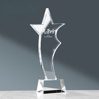 Gravure sur logo personnalisé Impression UV K9 Plaque en verre cristal Trophée étoile en verre