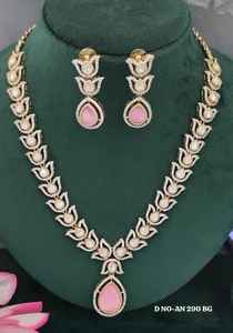 Elegant Mehandi CZ Moissanite Kundan Necklace with Sparkling Stones for Women Wedding Bridal Reception Party Wear Designer - Product Image 4