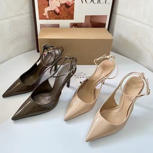 Sandali Eleganti <span class=keywords><strong>con</strong></span> Punta Affusolata per Donna, Tacchi Alti Comodi, Produzione Personalizzata, <span class=keywords><strong>Scarpe</strong></span> da Ufficio Beige e Caffè - Product Image 3