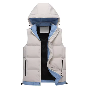 Chaleco Acolchado Personalizado para Hombre, Más Grueso y Cálido, con Capucha y Sin Mangas, con Bolsillos - Product Image 6