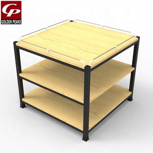Estantes de madera y acero para leche de supermercado, estantes de regalo para granos, arroz, fideos, mesas de promoción - Product Image 3
