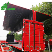 Semi-remorque à caisse à ailes galvanisée anti-corrosion de 60 tonnes, 40 pieds, 3 essieux, pour le transport de marchandises palettisées