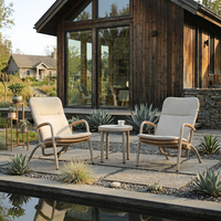 Ensemble de chaises longues d'extérieur en aluminium Meiqi avec coussins en coton, résistant aux UV, design moderne et durable pour cour et terrasse