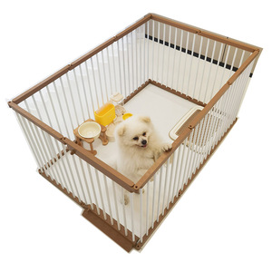 Moe Xiaobao Cage pour <span class=keywords><strong>chien</strong></span> cryptée en bois épaissi et acier Clôture pour animaux de compagnie pour petits, moyens et grands chiens Bouton Intérieur Maison Combinaison gratuite - Product Image 1
