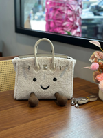Sac à poupée style Jllycatlm au design original - Sac fourre-tout décontracté en microfibre synthétique style platine avec fermeture en peluche - Adorable