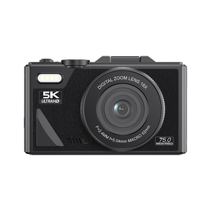 กล้องวิดีโอ Ultra HD 5K, กล้องดิจิตอล 75MP 180 องศา เลนส์มุมกว้าง, หน้าจอพลิกได้, การเชื่อมต่อ WiFi และวิดีโอความละเอียดสูงพิเศษ 18x DC1807 1)5K - Product Image 1