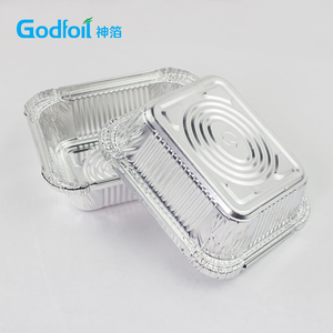 1 lb Wadah Foil Persegi Panjang 14 oz Nampan Sekali Pakai untuk Kemasan Daging Keju di Konter Deli EU, Wadah Katering Profesional - Product Image 3