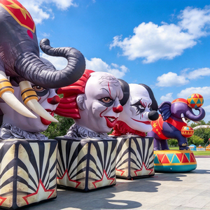 Accessoires <span class=keywords><strong>de</strong></span> décoration <span class=keywords><strong>de</strong></span> cirque personnalisés, ballon animal éléphant acrobatique gonflable, tête <span class=keywords><strong>de</strong></span> clown gonflable effrayante pour événement - Product Image 1