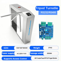 Tourniquet de contrôle d'accès RFID en acier inoxydable 304, portique tripode mi-hauteur avec fonction anti-écrêtlement pour métro et écoles